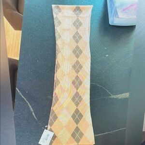 Classic Beige and Gray Argyle Men's Socks
